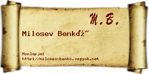 Milosev Benkő névjegykártya
